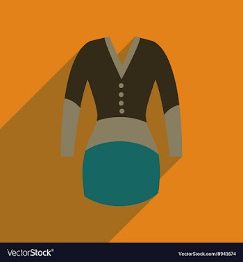Flat icon with long shadow elegant dress vector image