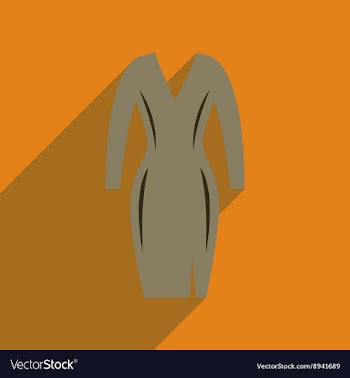 Flat icon with long shadow elegant dress vector image