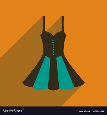 Flat icon with long shadow elegant dress vector image