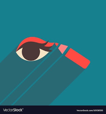 Flat icon with long shadow Eyeliner pencil vector image