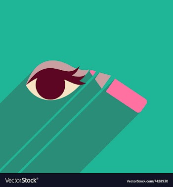 Flat icon with long shadow Eyeliner pencil vector image