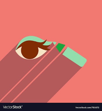 Flat icon with long shadow Eyeliner pencil vector image