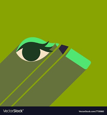 Flat icon with long shadow Eyeliner pencil vector image