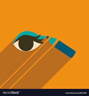 Flat icon with long shadow Eyeliner pencil vector image