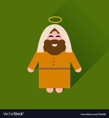 Flat icon with long shadow Father Jesus Christ vector image