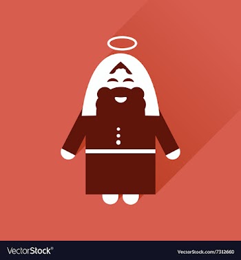 Flat icon with long shadow Father Jesus Christ vector image