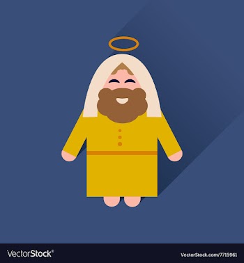 Flat icon with long shadow Father Jesus Christ vector image
