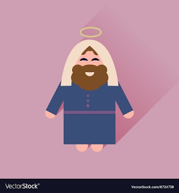 Flat icon with long shadow Father Jesus Christ vector image
