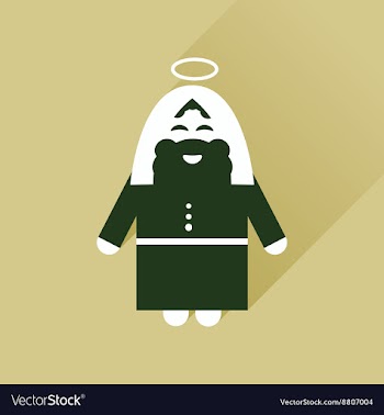 Flat icon with long shadow Father Jesus Christ vector image