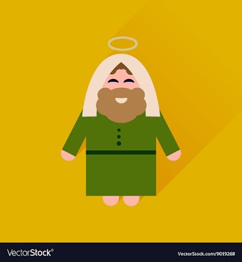 Flat icon with long shadow Father Jesus Christ vector image