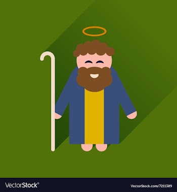 Flat icon with long shadow Father of Jesus Christ vector image