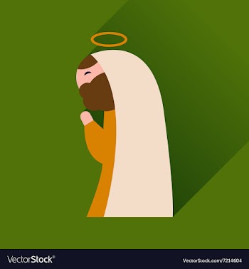 Flat icon with long shadow Father of Jesus Christ vector image