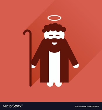 Flat icon with long shadow Father of Jesus Christ vector image