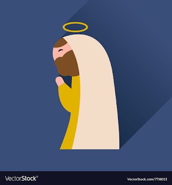 Flat icon with long shadow Father of Jesus Christ vector image