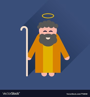 Flat icon with long shadow Father of Jesus Christ vector image