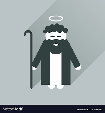 Flat icon with long shadow Father of Jesus Christ vector image