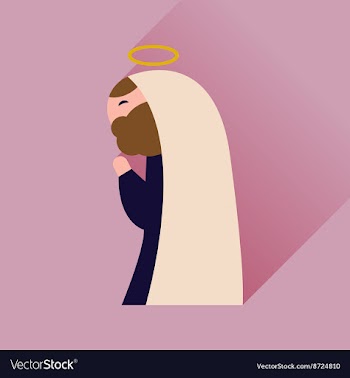 Flat icon with long shadow Father of Jesus Christ vector image