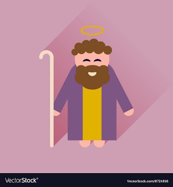 Flat icon with long shadow Father of Jesus Christ vector image