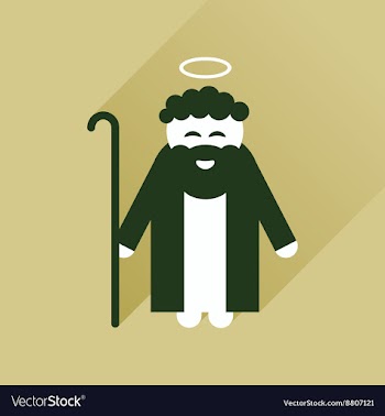 Flat icon with long shadow Father of Jesus Christ vector image