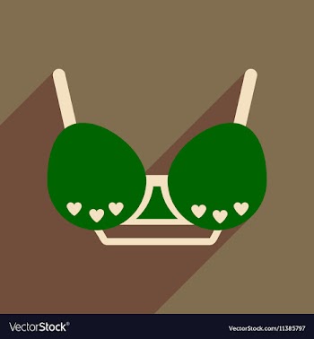 Flat icon with long shadow female bra vector image