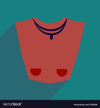Flat icon with long shadow female necklace vector image