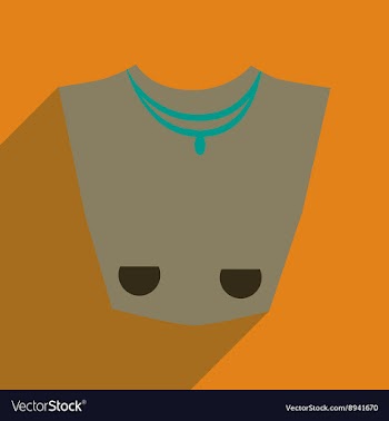 Flat icon with long shadow female necklace vector image