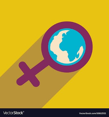 Flat icon with long shadow feminine sign Global vector image