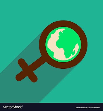 Flat icon with long shadow feminine sign Global vector image