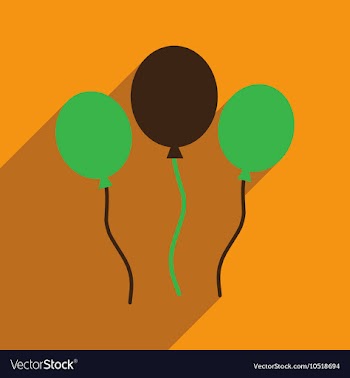 Flat icon with long shadow festive Balloons vector image