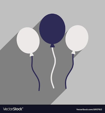 Flat icon with long shadow festive Balloons vector image