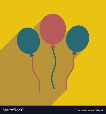 Flat icon with long shadow festive Balloons vector image