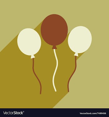 Flat icon with long shadow festive Balloons vector image
