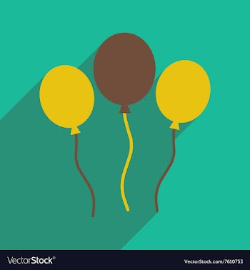 Flat icon with long shadow festive Balloons vector image