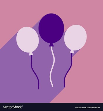 Flat icon with long shadow festive Balloons vector image