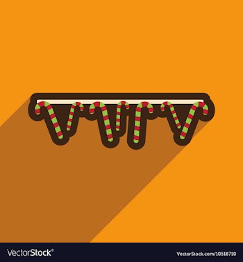 Flat icon with long shadow festive garland vector image