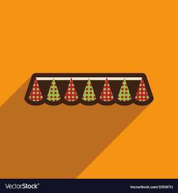 Flat icon with long shadow festive garland vector image