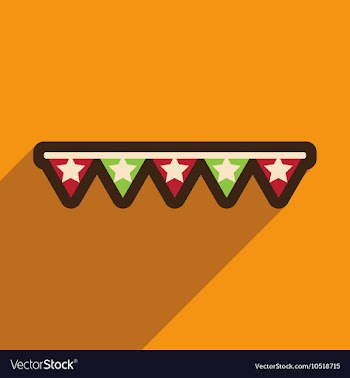 Flat icon with long shadow festive garland vector image