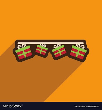 Flat icon with long shadow festive garland vector image