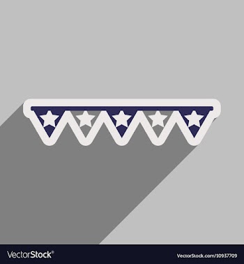 Flat icon with long shadow festive garland vector image