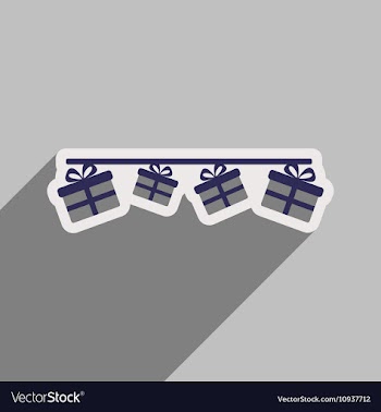 Flat icon with long shadow festive garland vector image