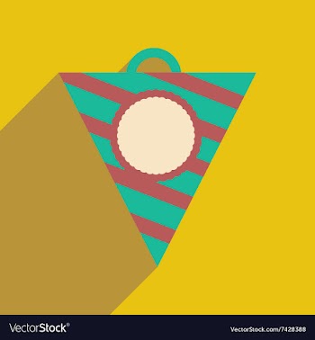Flat icon with long shadow festive garland vector image