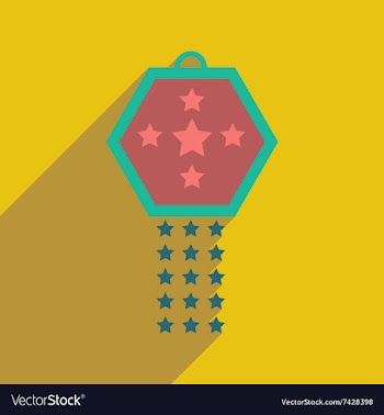 Flat icon with long shadow festive garland vector image