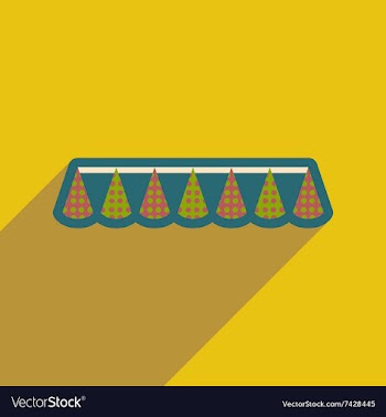 Flat icon with long shadow festive garland vector image