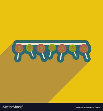 Flat icon with long shadow festive garland vector image