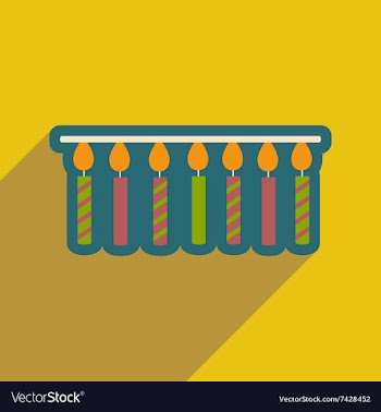 Flat icon with long shadow festive garland vector image