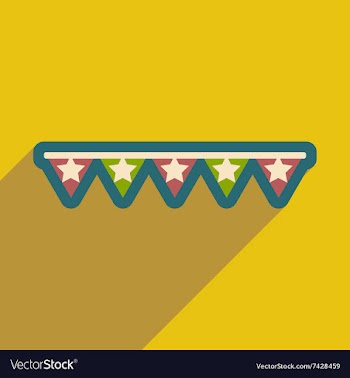 Flat icon with long shadow festive garland vector image