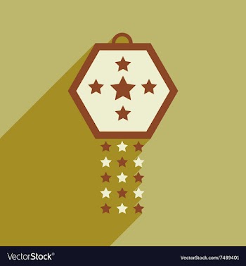 Flat icon with long shadow festive garland vector image