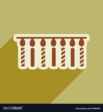 Flat icon with long shadow festive garland vector image