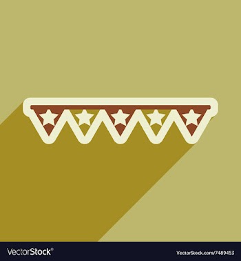Flat icon with long shadow festive garland vector image