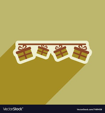 Flat icon with long shadow festive garland vector image